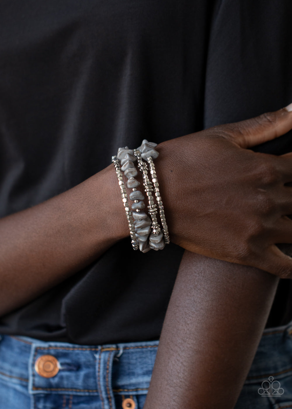 Paparazzi Rockin Renegade - Silver Bracelet - A Finishing Touch Jewelry