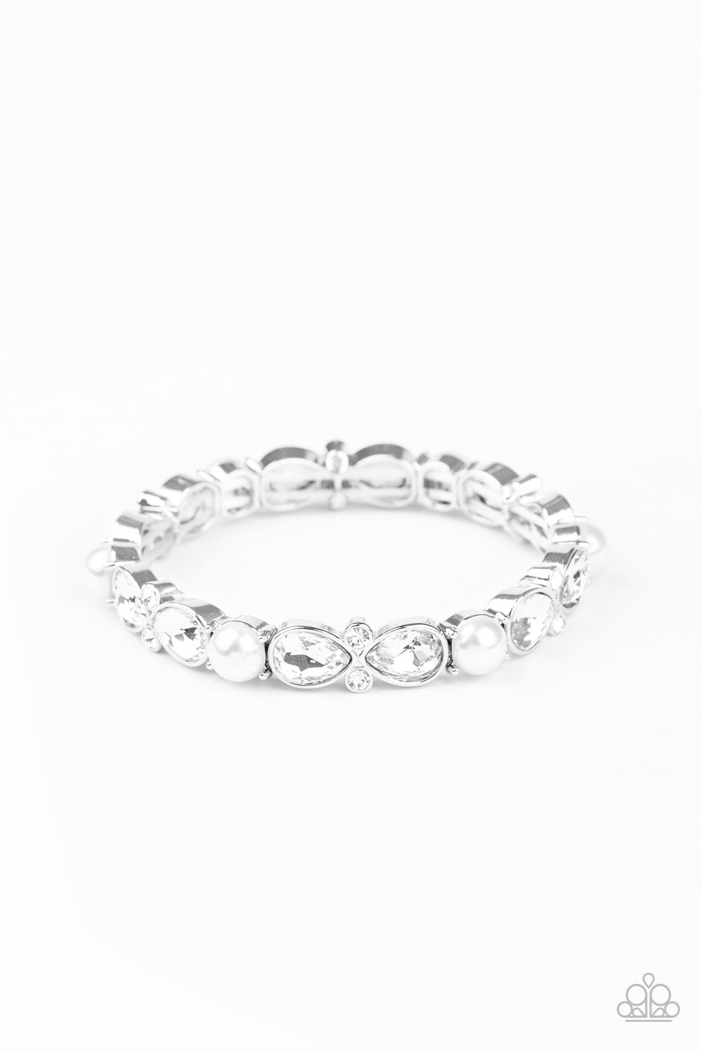 Paparazzi Frosted Finery - White Bracelet - A Finishing Touch 
