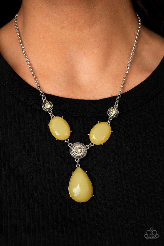 Paparazzi Heirloom Hideaway - Yellow Necklace - A Finishing Touch Jewelry