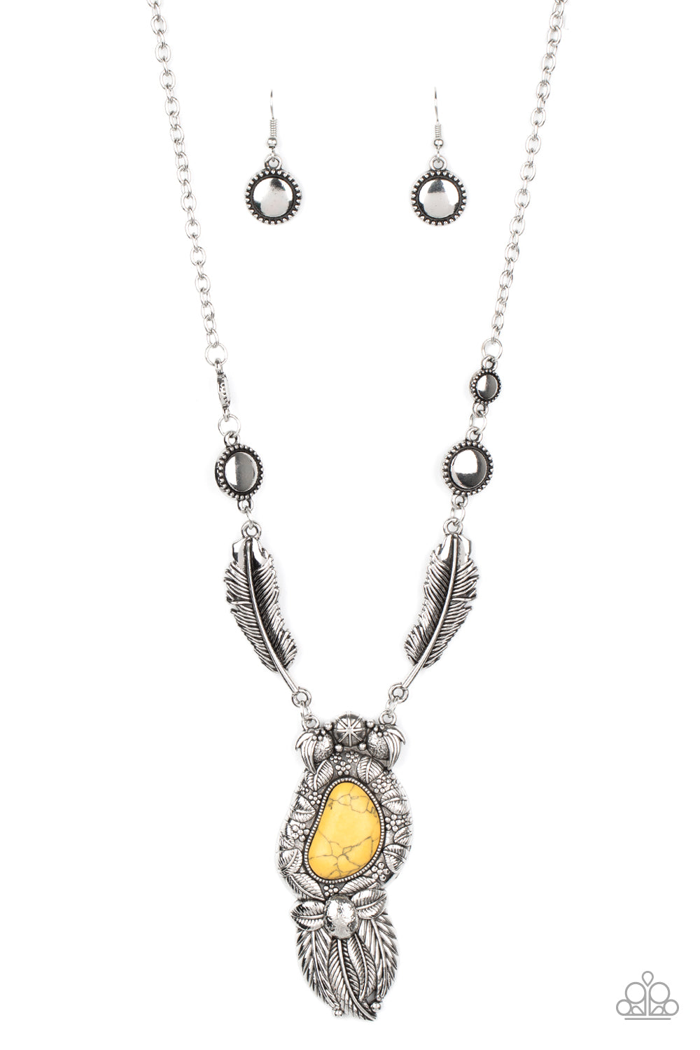 Paparazzi Ruler of The Roost - Yellow Necklace - A Finishing Touch 