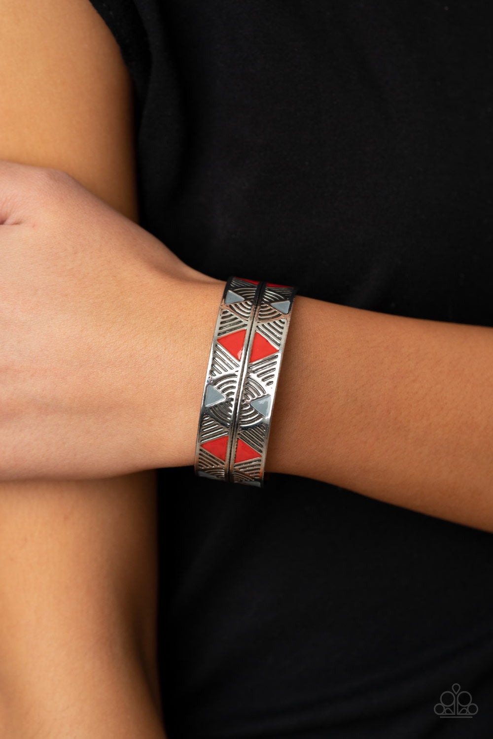 Paparazzi Hidden Glyphs - Red Bracelet - A Finishing Touch Jewelry