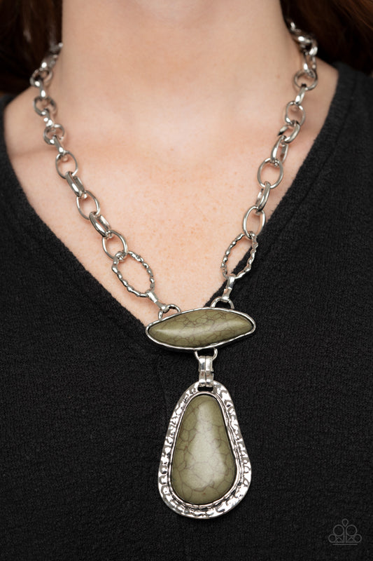 Stone Necklace - Paparazzi Rural Rapture - Green Necklace paparazzi jewelry image