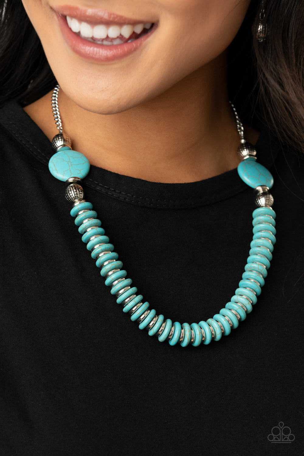 Paparazzi Desert Revival - Blue Necklace - A Finishing Touch Jewelry
