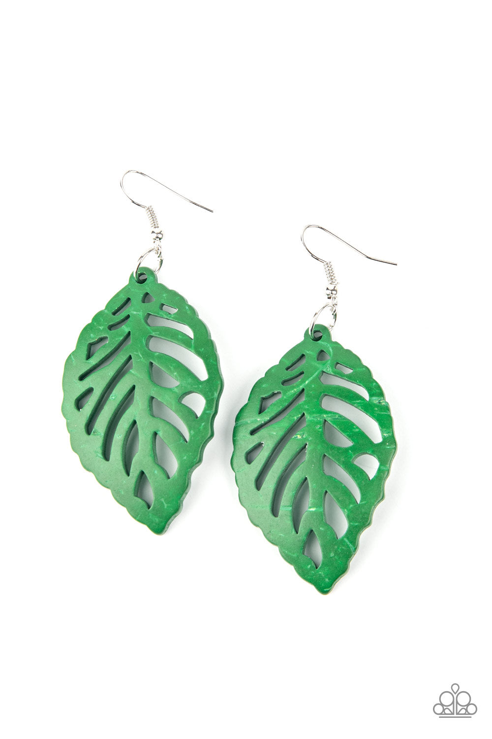 Paparazzi LEAF Em Hanging - Green Earrings - A Finishing Touch 