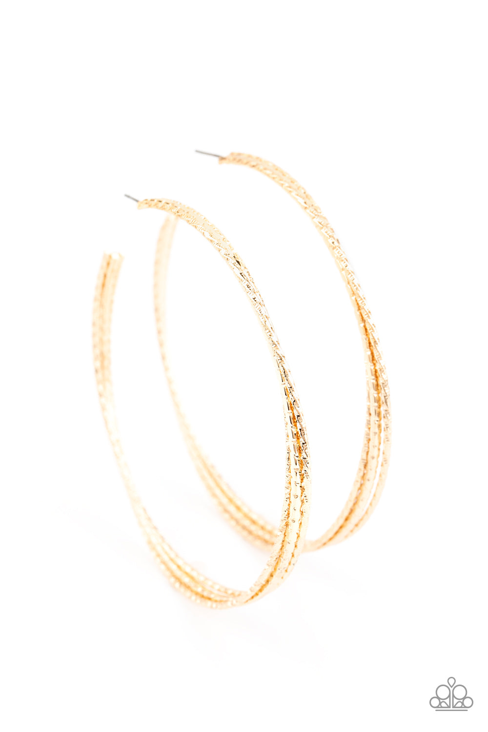 Paparazzi Watch and Learn - Gold Hoop Earrings - A Finishing Touch 