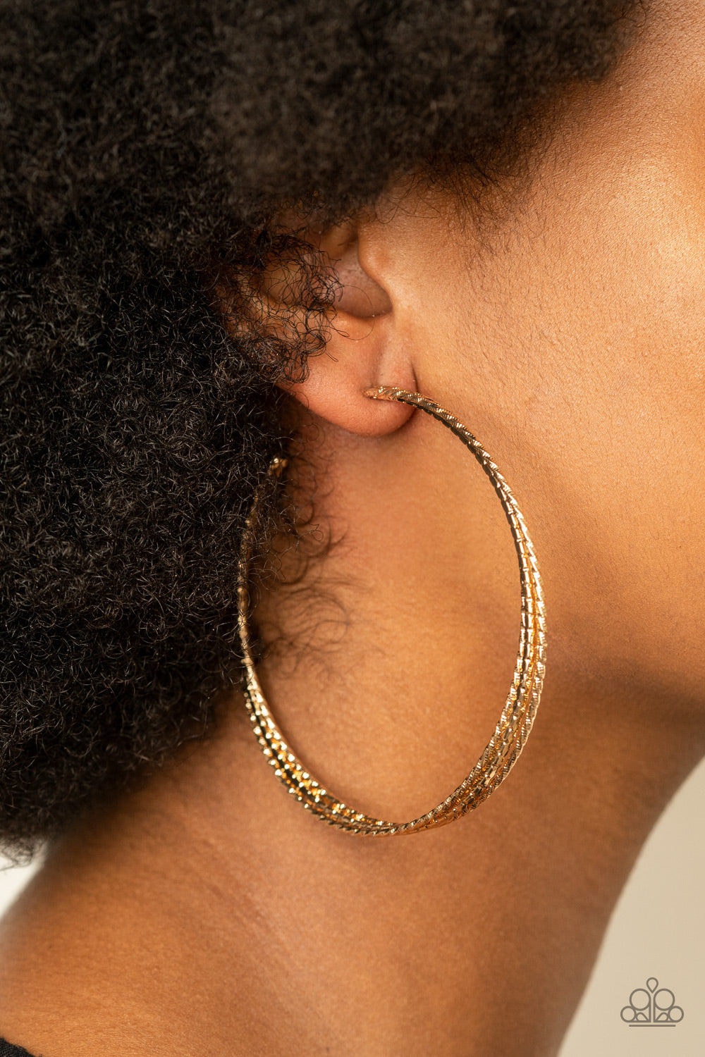 Paparazzi Watch and Learn - Gold Hoop Earrings - A Finishing Touch 