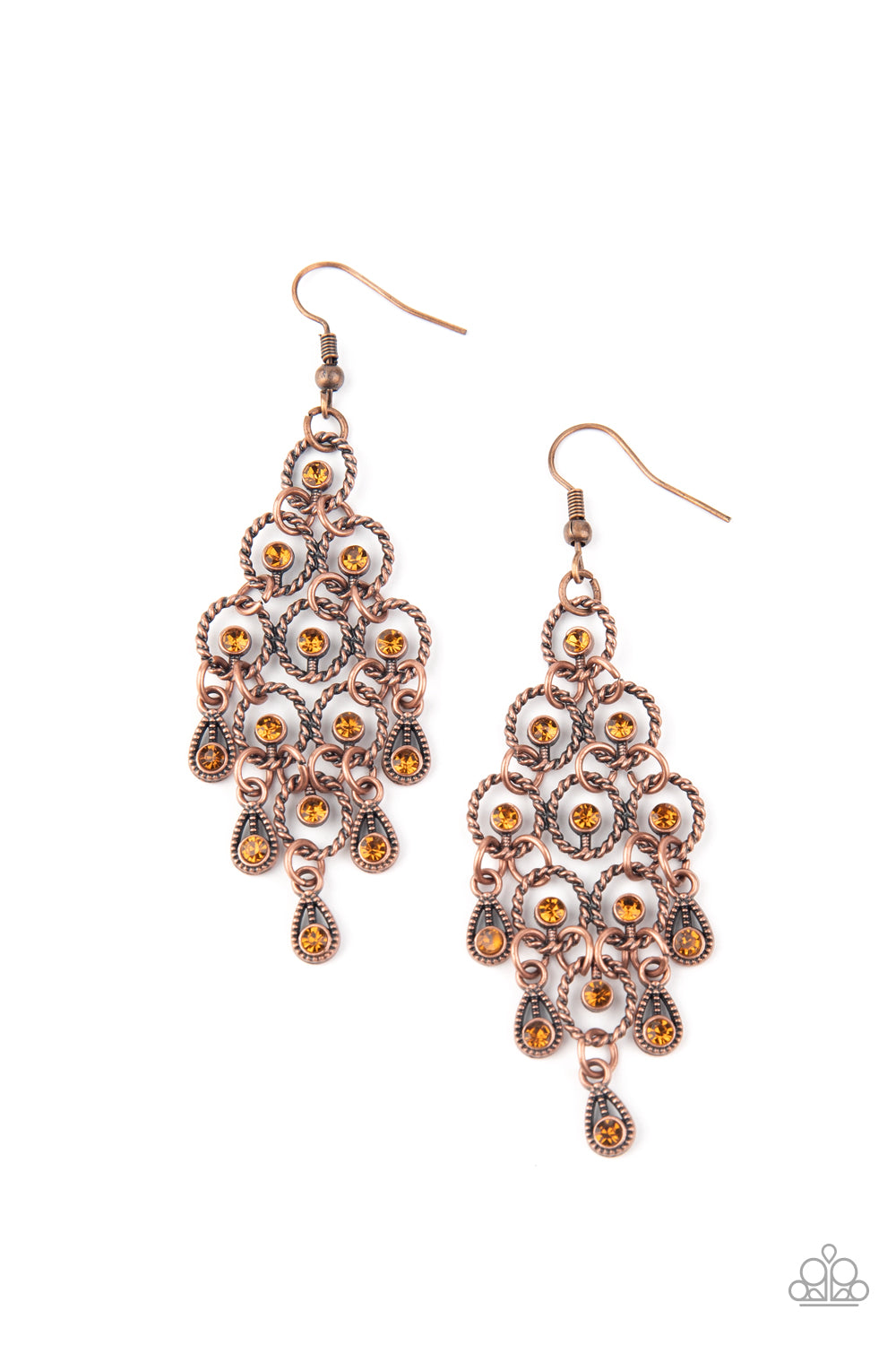 Paparazzi: Chandelier Cameo - Copper Earrings - A Finishing Touch 