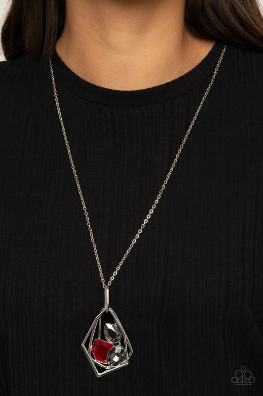 Paparazzi All Systems GLOW - Red Necklace - A Finishing Touch Jewelry