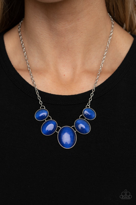 Paparazzi One Can Only GLEAM - Blue Necklace - A Finishing Touch 