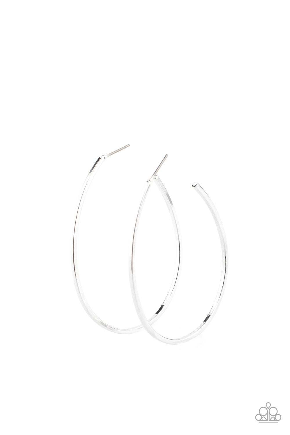 Paparazzi Cool Curves - Silver Hoop Earrings - A Finishing Touch 