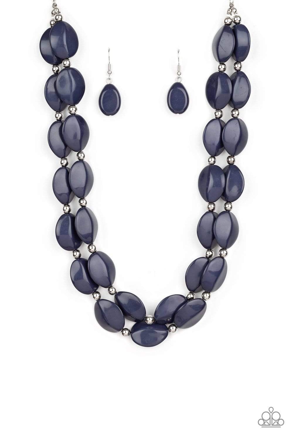 Paparazzi Two-Story Stunner - Blue Necklace - A Finishing Touch 