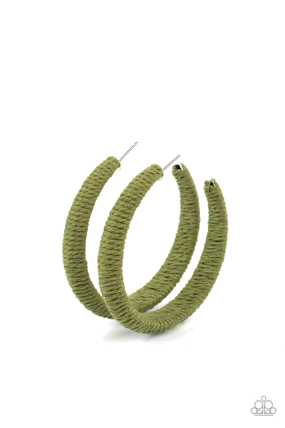 Paparazzi TWINE and Dine - Green Earrings - A Finishing Touch 