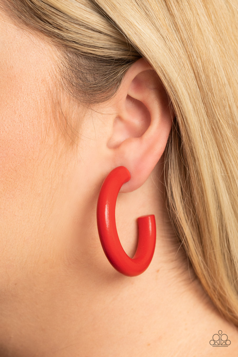 Paparazzi Woodsy Wonder - Red Earrings - A Finishing Touch 