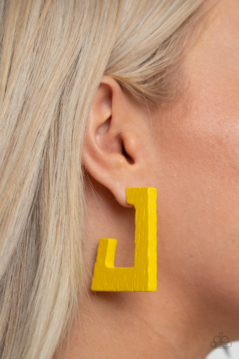 Paparazzi The Girl Next OUTDOOR - Yellow Wooden Earrings - A Finishing Touch 