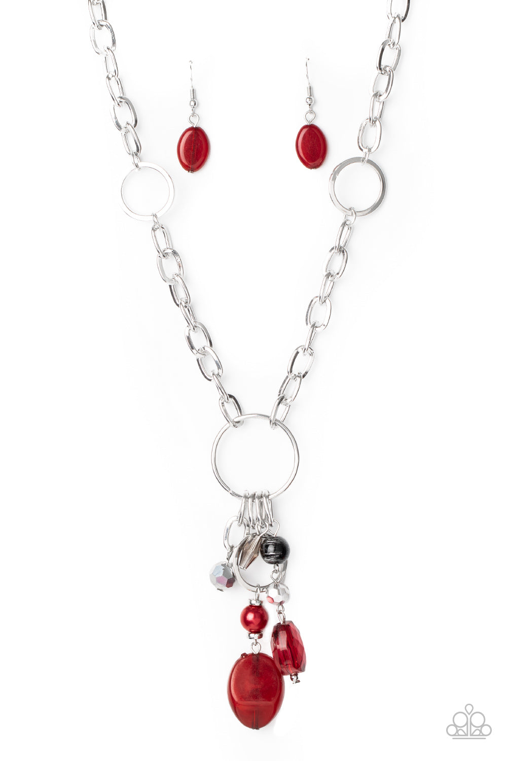 Paparazzi Lay Down Your CHARMS - Red Necklace - A Finishing Touch 