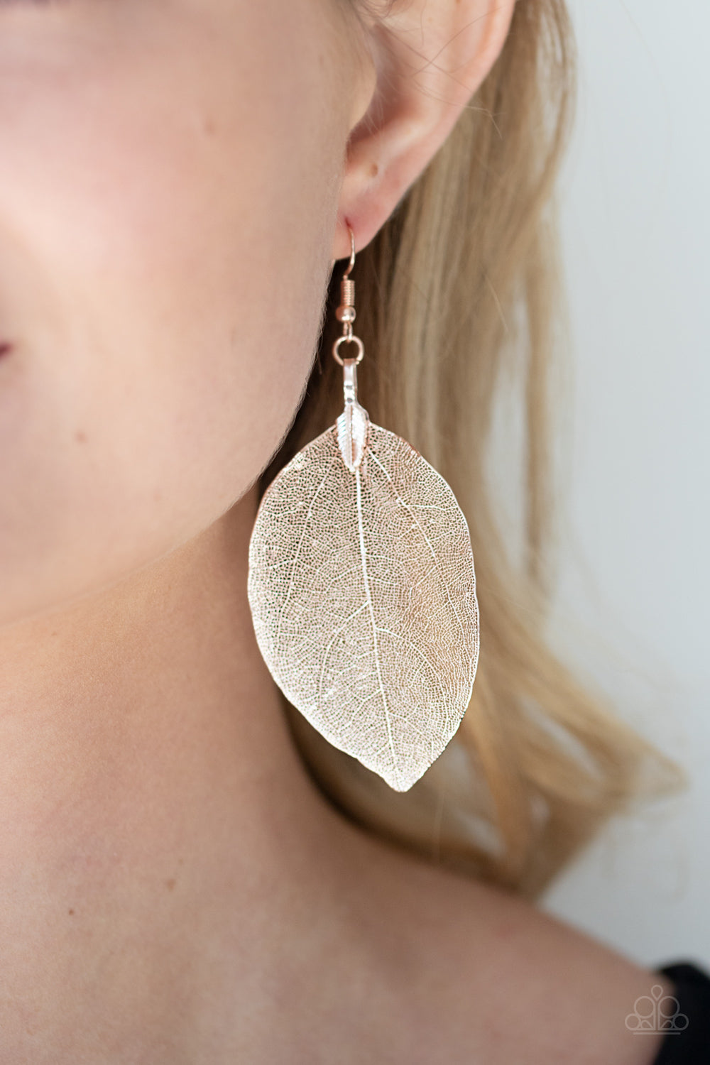 Paparazzi  Leafy Legacy - Rose Gold Earrings - A Finishing Touch Jewelry