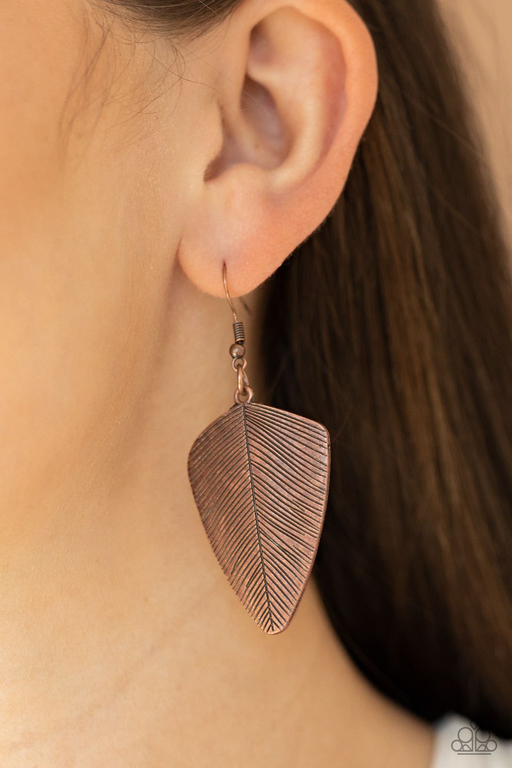 Paparazzi One Of The Flock - Copper Earrings - A Finishing Touch 