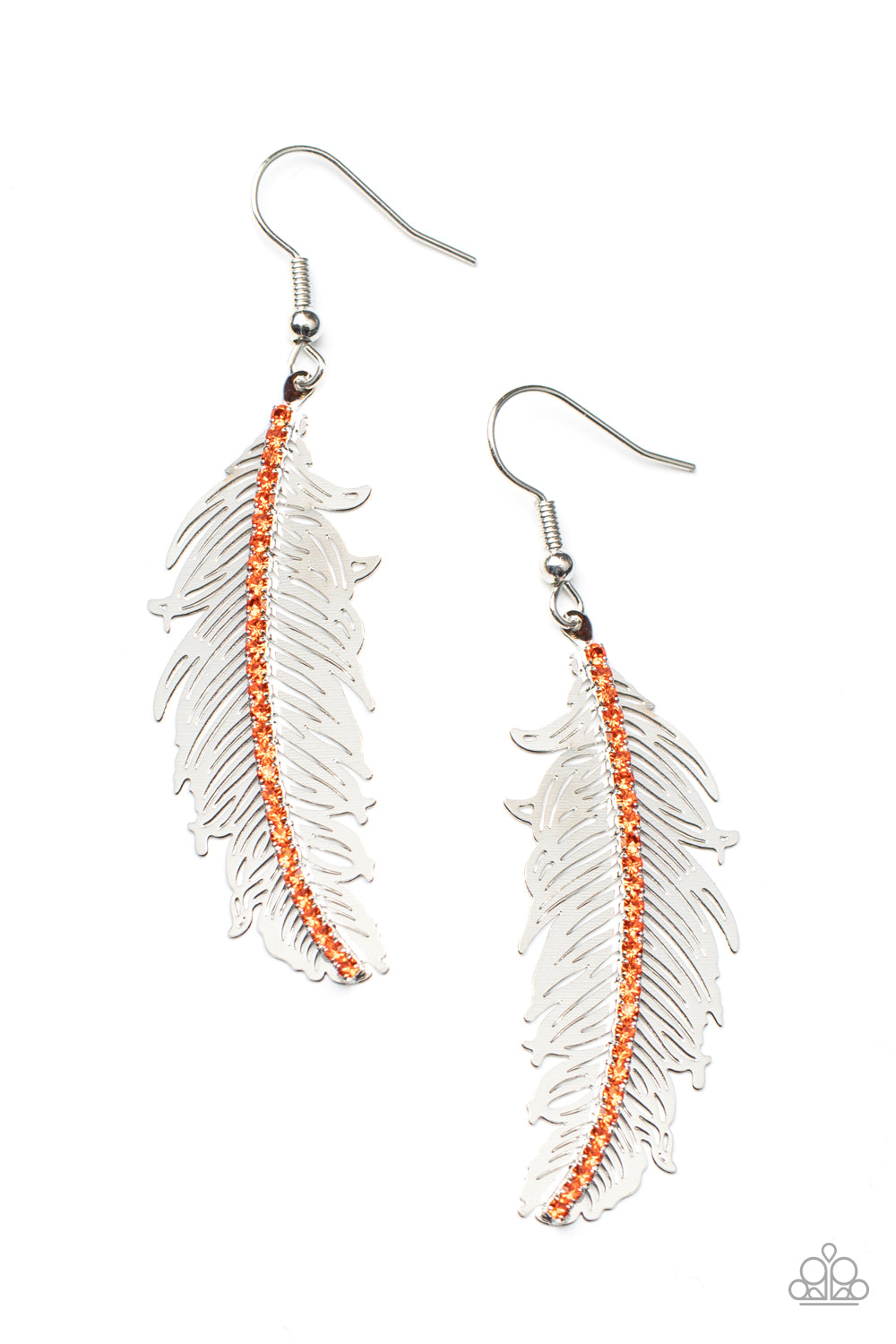 Paparazzi Fearless Flock - Orange Earrings - A Finishing Touch Jewelry