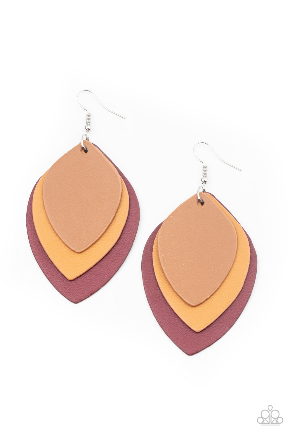 Paparazzi Light as a LEATHER - Red Earrings - A Finishing Touch 