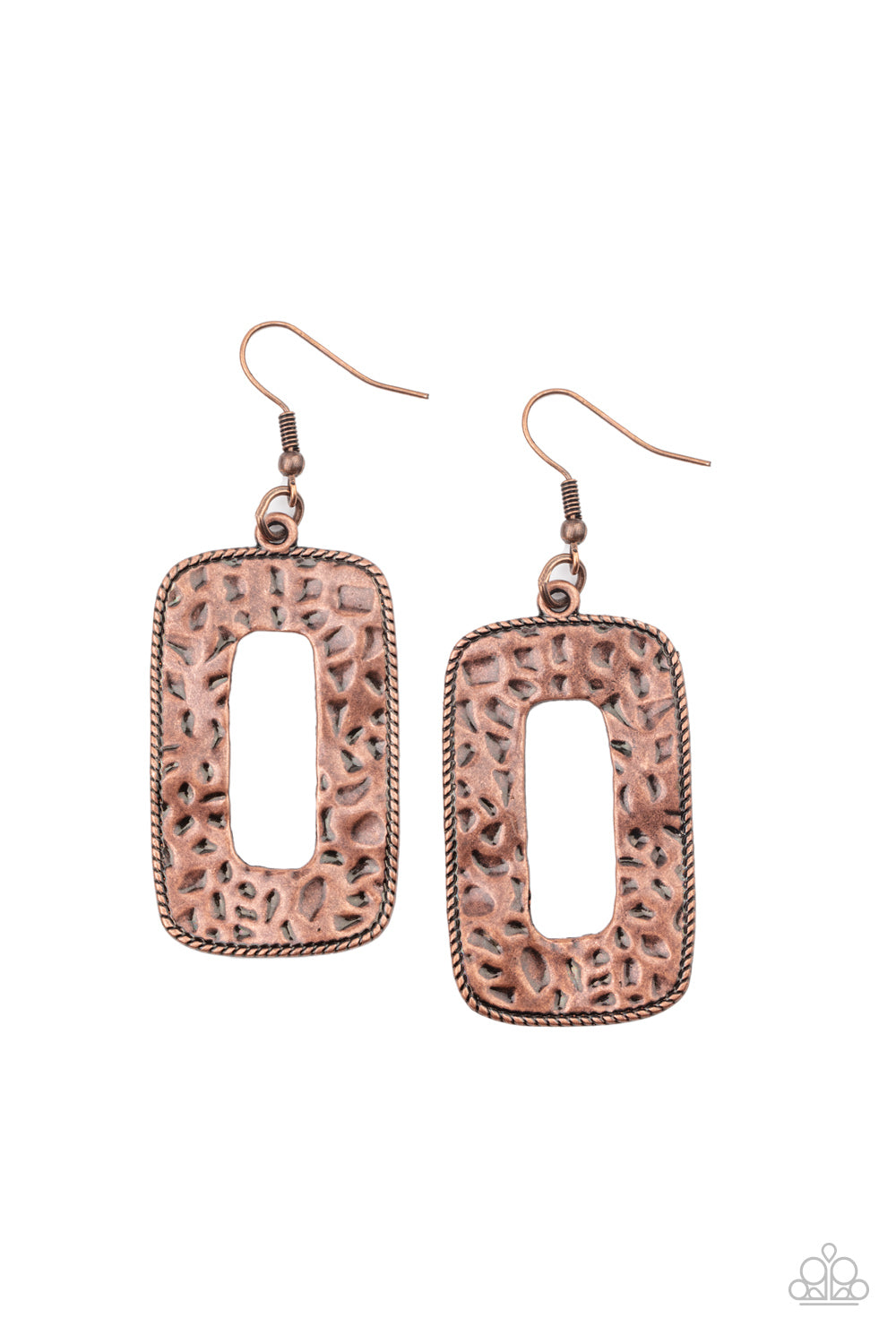 Paparazzi Primal Elements - Copper Earrings - A Finishing Touch 