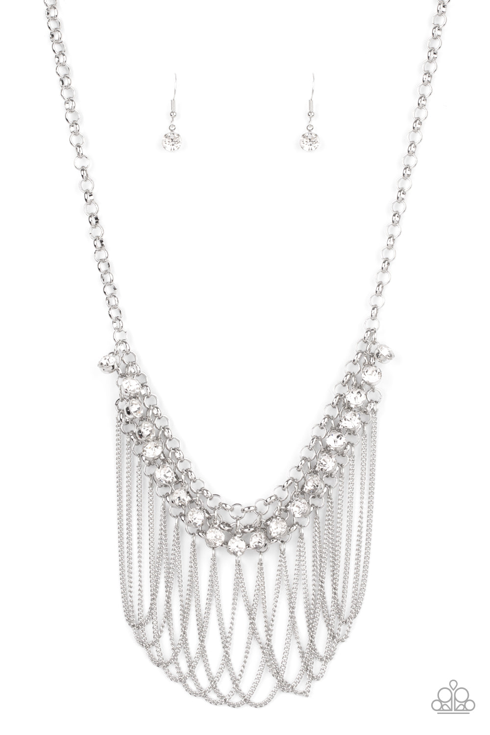 Paparazzi Flaunt Your Fringe - White Necklace - A Finishing Touch Jewelry