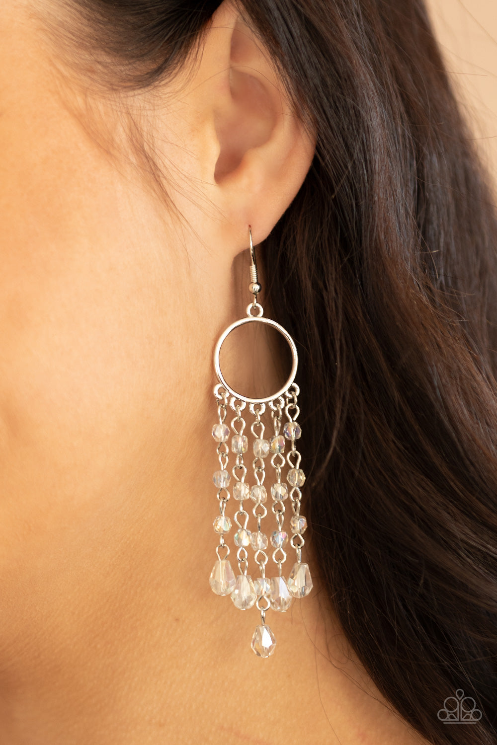 Paparazzi Dazzling Delicious - White Earrings - A Finishing Touch Jewelry
