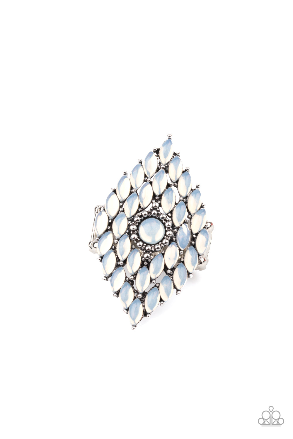 Paparazzi Incandescently Irresistible - White Ring - June 2021 Life Of The Party Exclusive - A Finishing Touch Jewelry