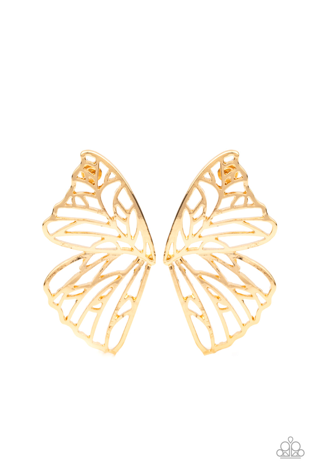 Paparazzi Butterfly Frills- Gold Earrings - A Finishing Touch Jewelry