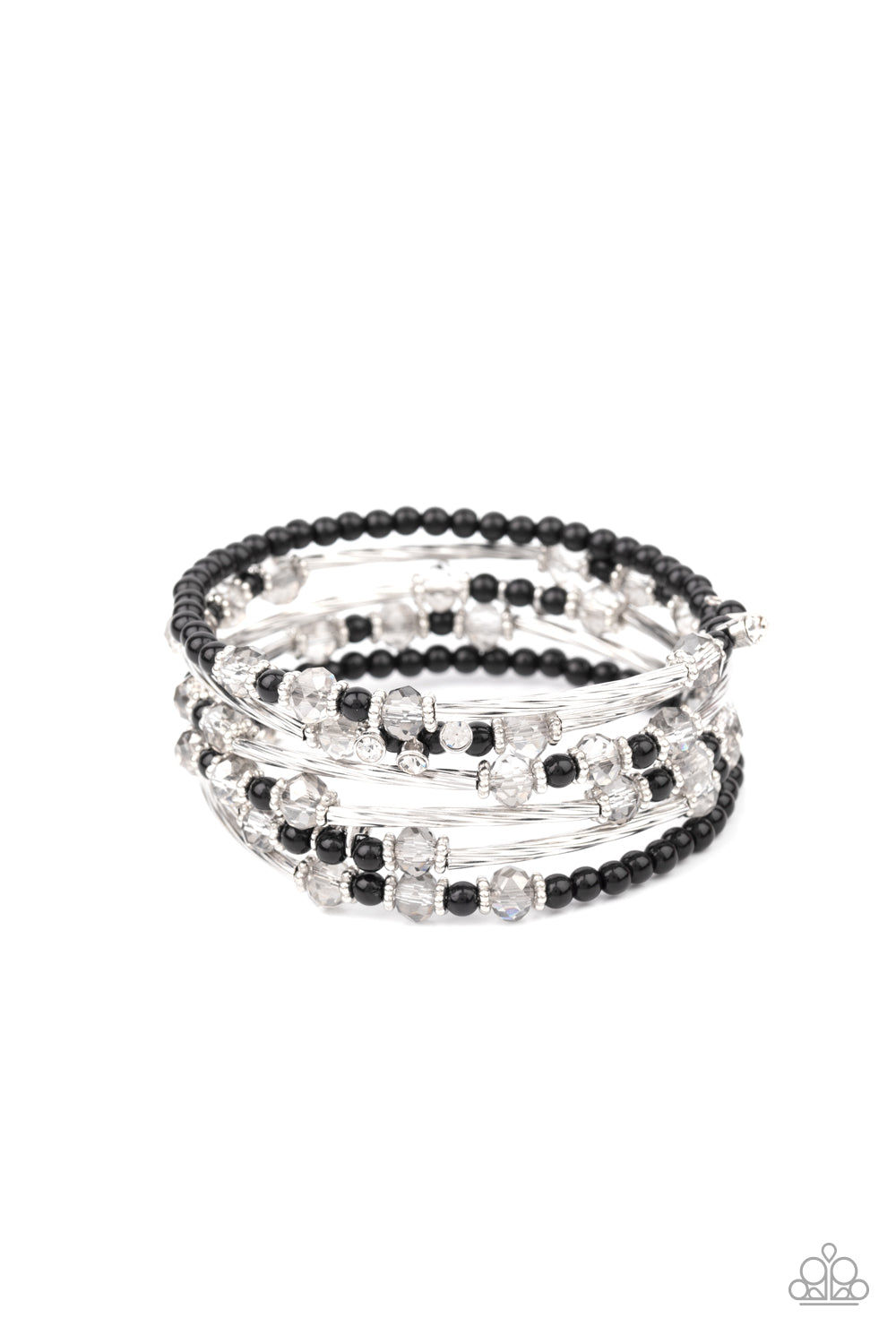 Paparazzi Head-Turning Twinkle - Black Bracelet - A Finishing Touch Jewelry