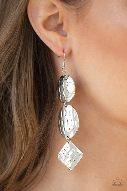 Paparazzi Mixed Movement - Silver Earrings - A Finishing Touch 