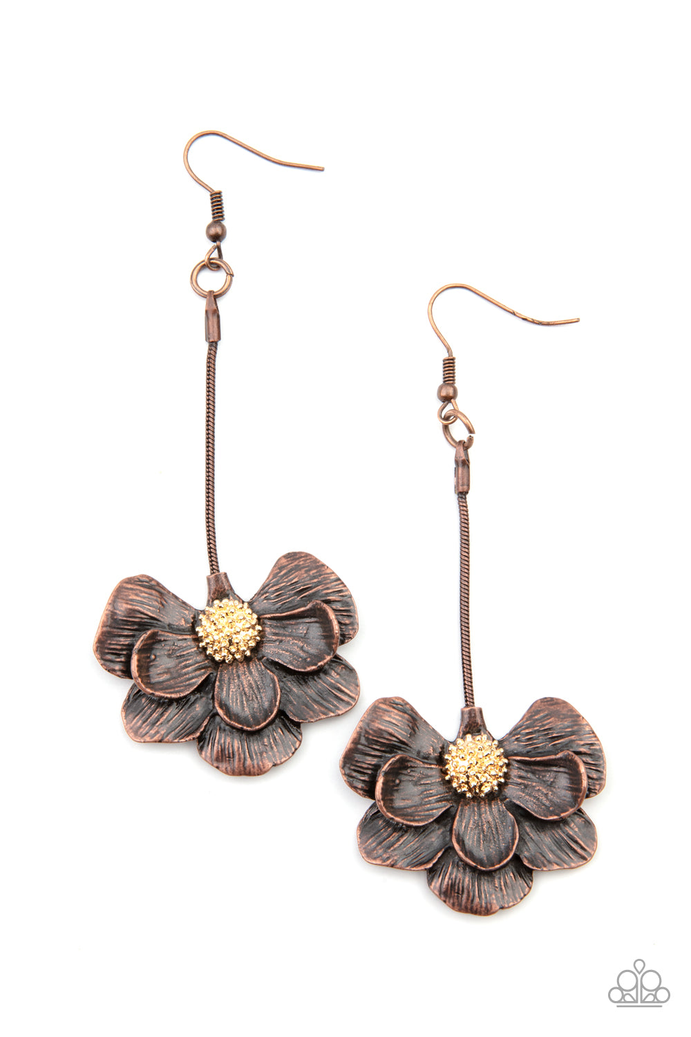 Paparazzi Oh SNAPDRAGONS! - Copper Earrings - A Finishing Touch Jewelry