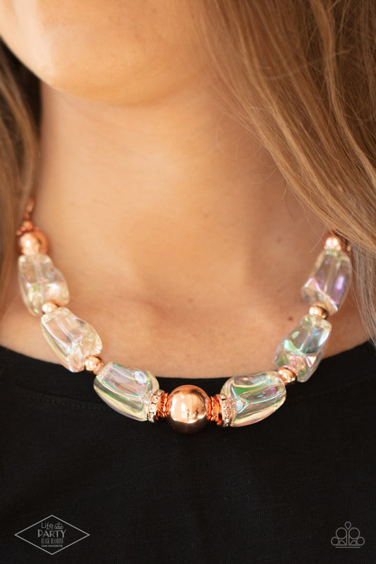 Paparazzi Iridescently Ice Queen - Copper Necklace - A Finishing Touch Jewelry