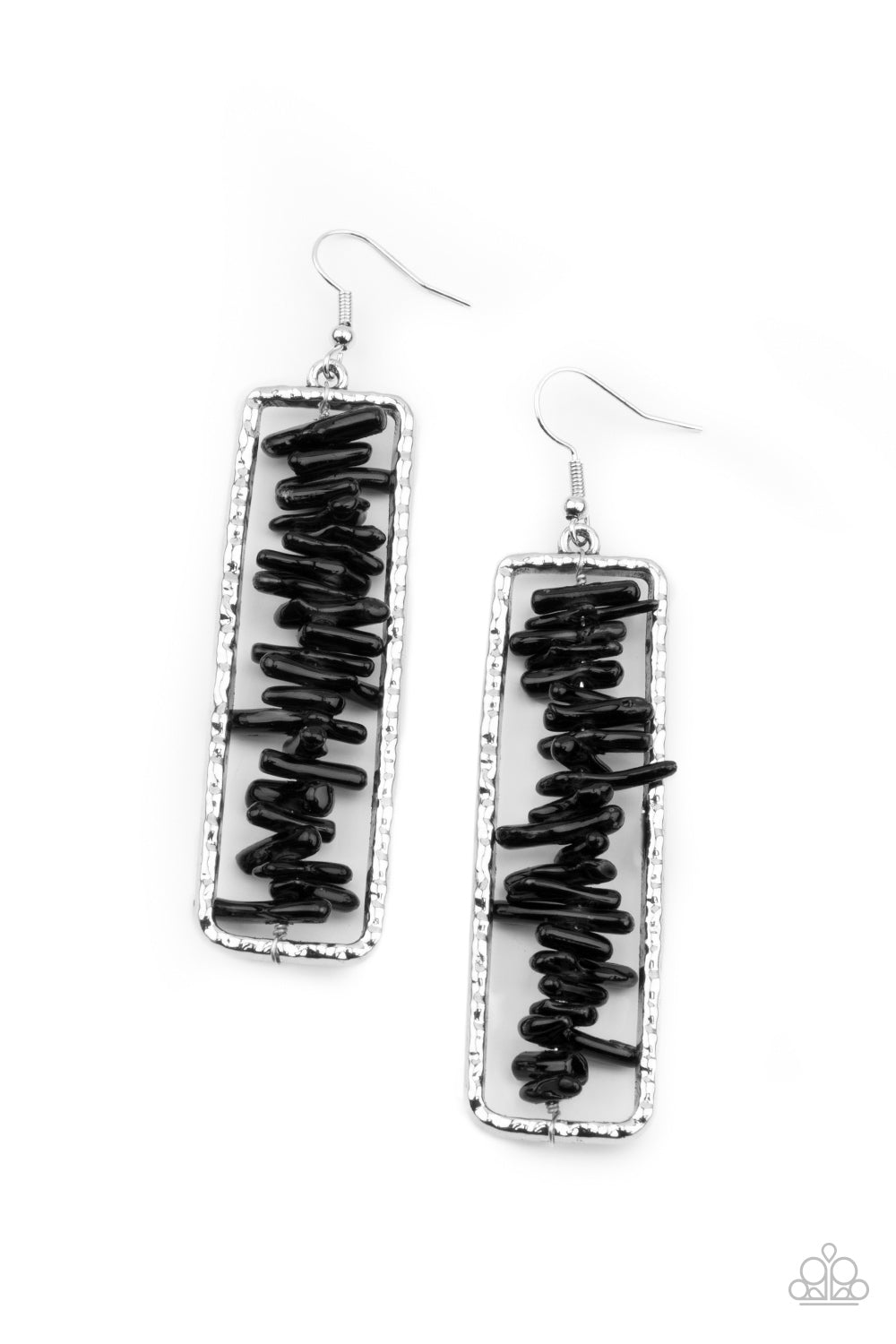 Paparazzi Dont QUARRY, Be Happy - Black Earrings - A Finishing Touch Jewelry
