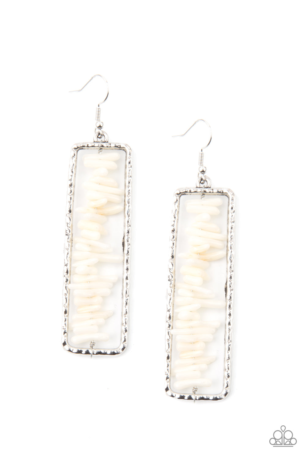 Paparazzi Dont QUARRY, Be Happy - White Earrings - A Finishing Touch Jewelry