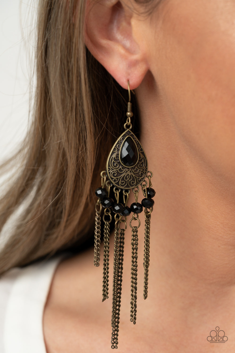 Paparazzi Floating on HEIR - Brass Earrings - A Finishing Touch Jewelry