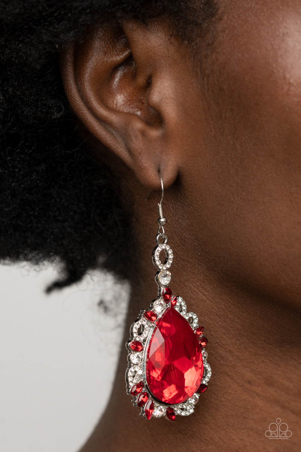 Paparazzi Royal Recognition - Red Earrings - A Finishing Touch Jewelry