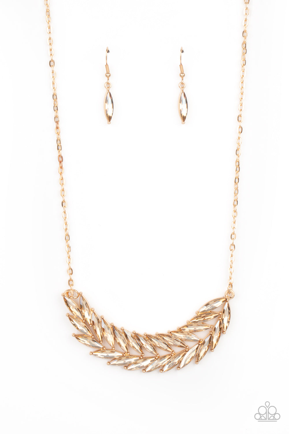 Paparazzi Flight of FANCINESS - Gold Necklace - A Finishing Touch Jewelry