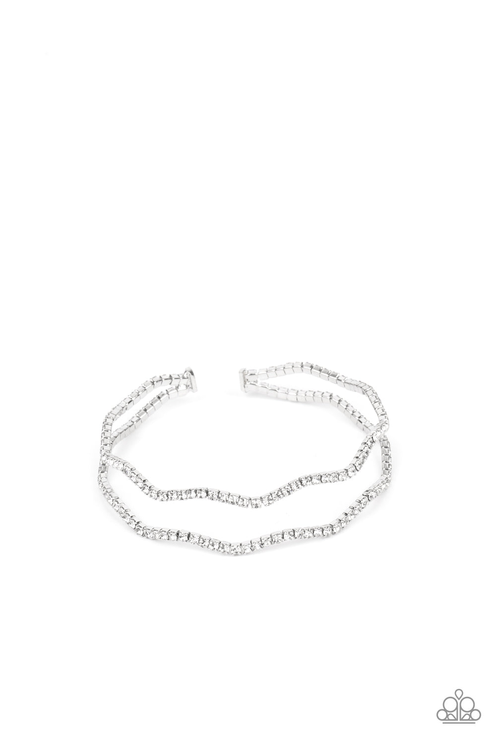 Paparazzi Delicate Dazzle - White Bracelet - A Finishing Touch Jewelry