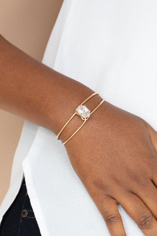 Paparazzi GLOW No Mercy - Gold Bracelet - A Finishing Touch Jewelry