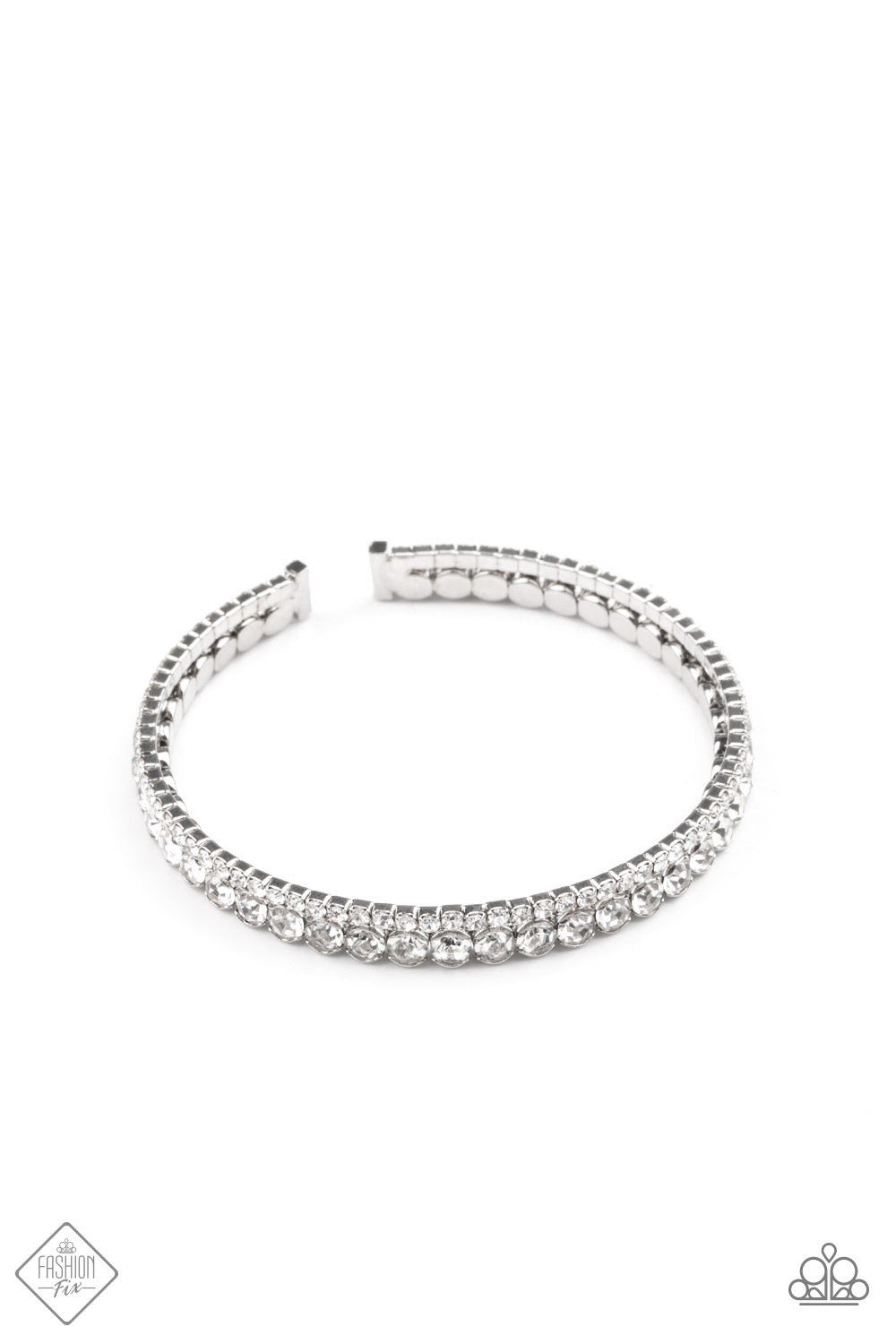 Paparazzi Fairytale Sparkle Fashion Fix - White Fashion Fix Bracelet - A Finishing Touch Jewelry