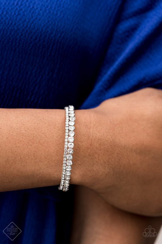 Paparazzi Fairytale Sparkle Fashion Fix - White Fashion Fix Bracelet - A Finishing Touch Jewelry
