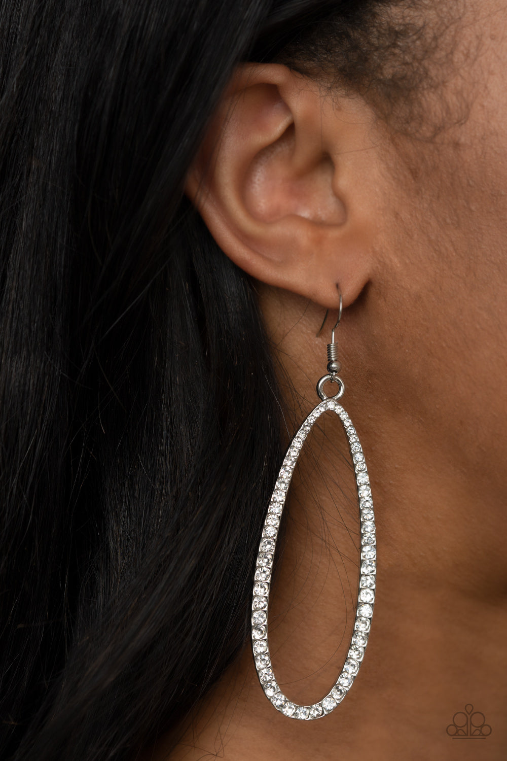 Paparazzi Dazzling Decorum - White Earrings - A Finishing Touch Jewelry