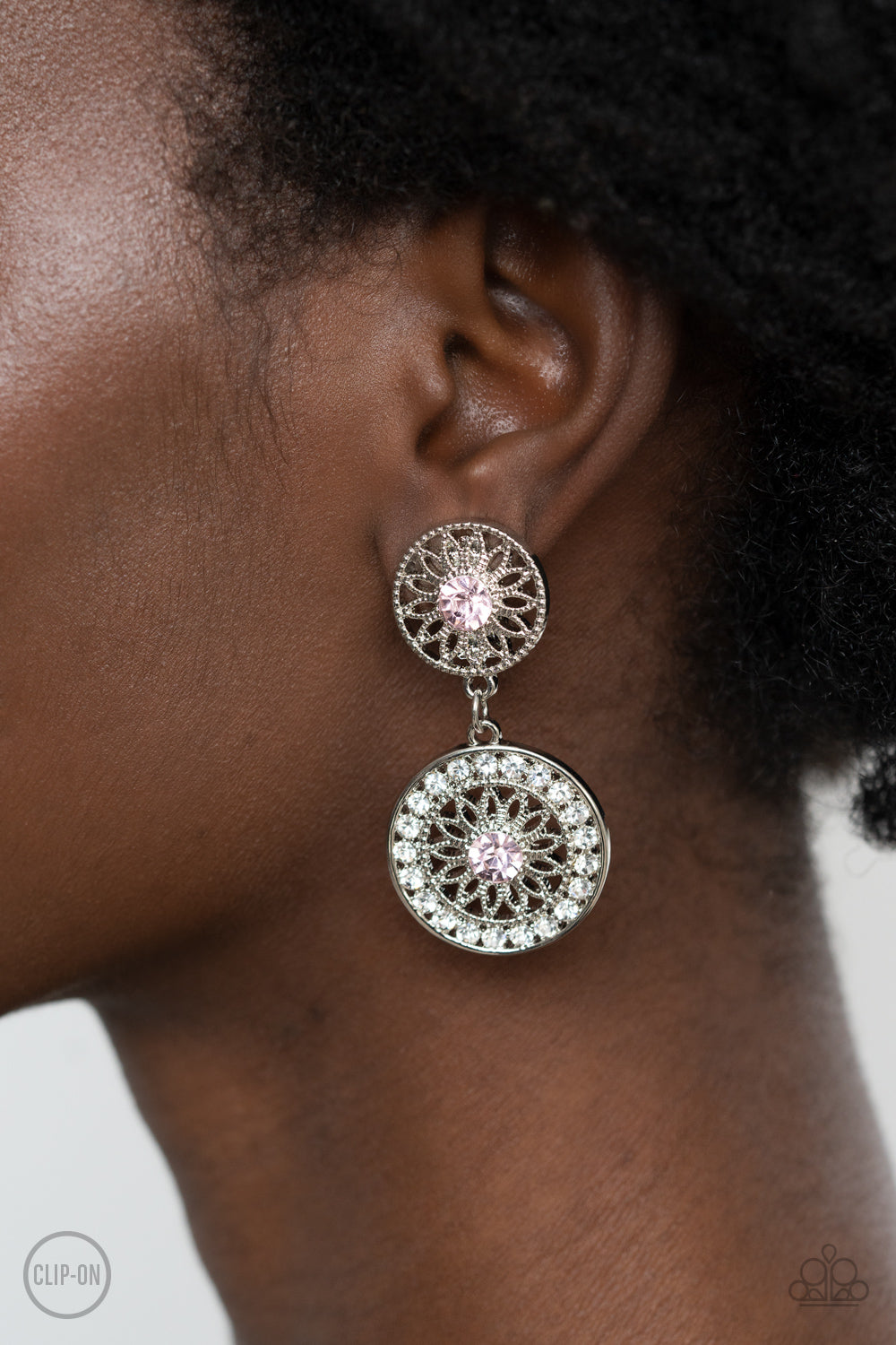 Paparazzi Life of The Garden Party - Pink Clip-On Earrings - A Finishing Touch Jewelry