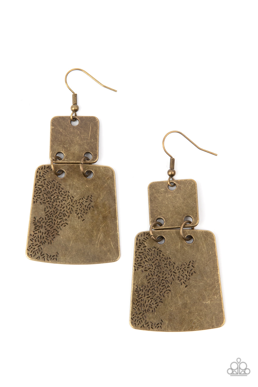 Paparazzi Tagging Along - Brass Earrings - A Finishing Touch Jewelry
