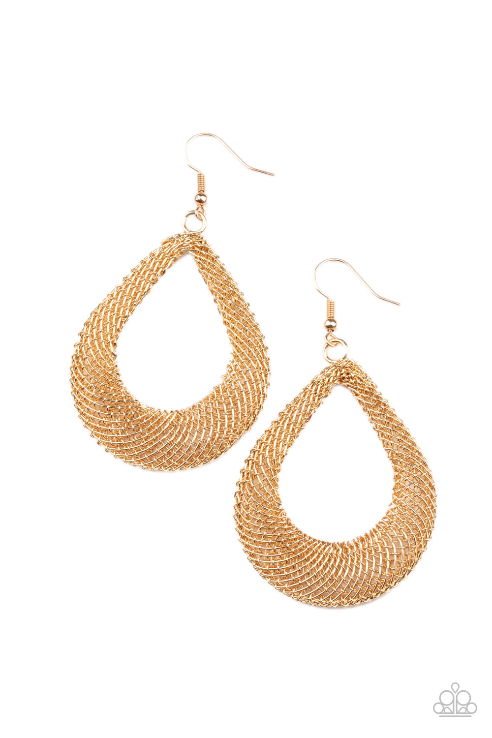 Paparazzi A Hot MESH - Gold Earrings - A Finishing Touch Jewelry Paparazzi jewelry images