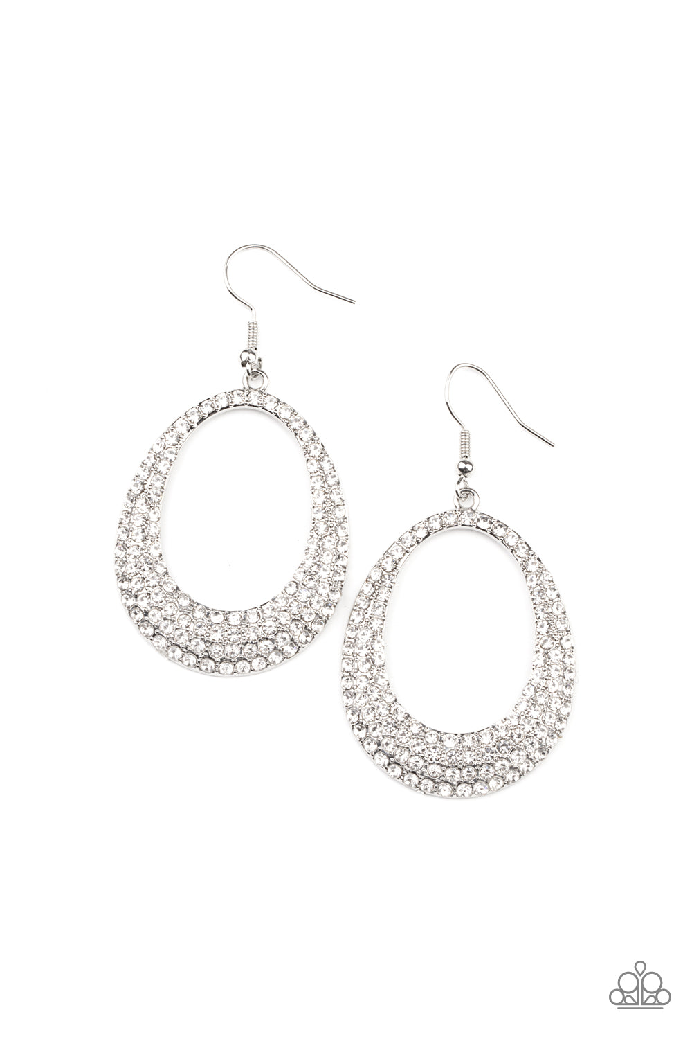 Paparazzi Life GLOWS On - White Earrings - A Finishing Touch Jewelry