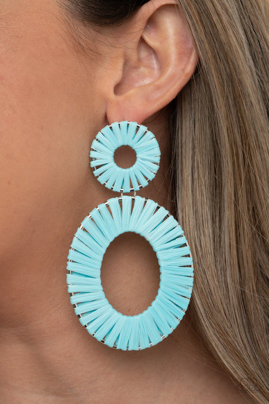 Paparazzi   Foxy Flamenco - Blue Earrings - A Finishing Touch Jewelry