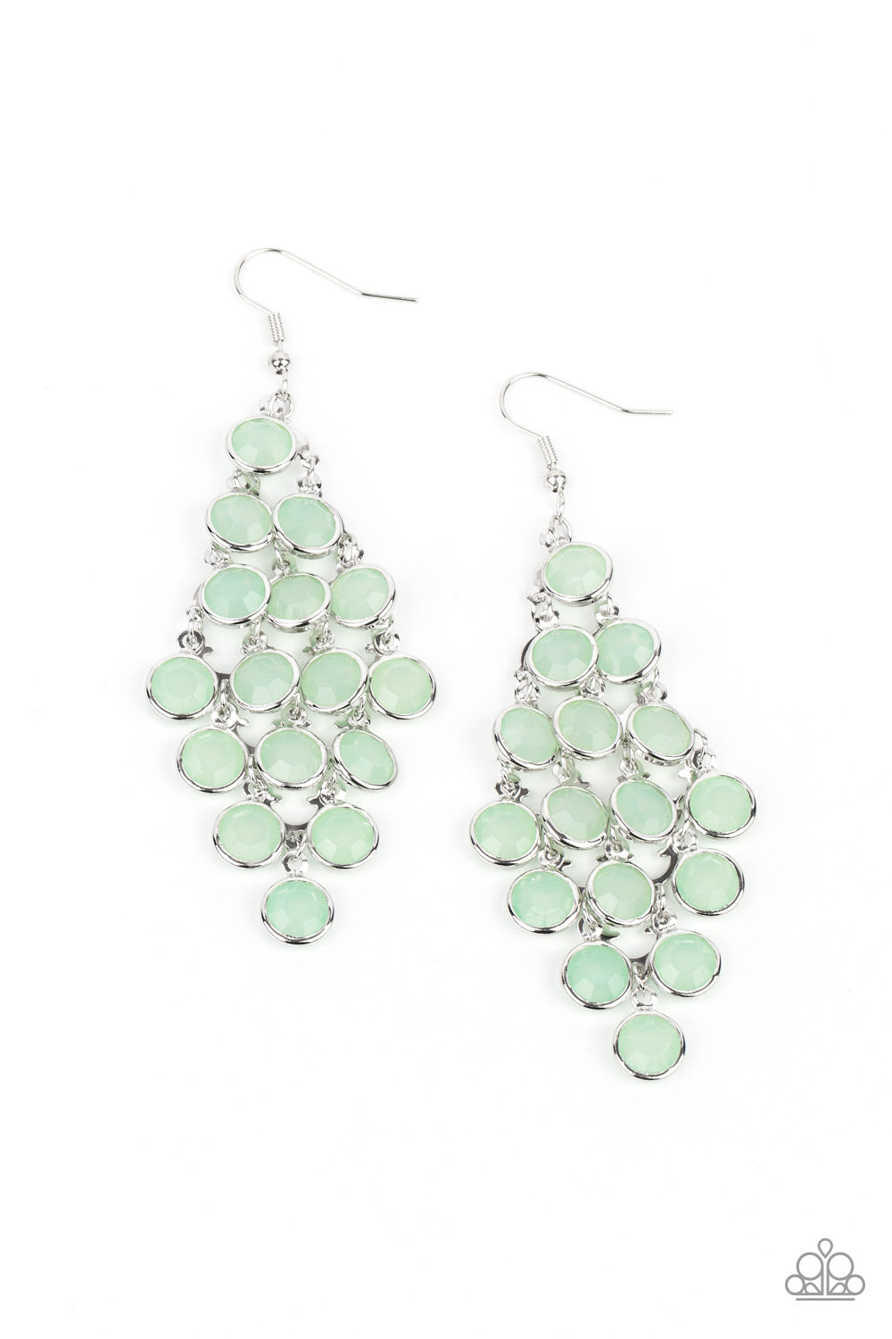Paparazzi With All DEW Respect - Green Earrings - A Finishing Touch Jewelry