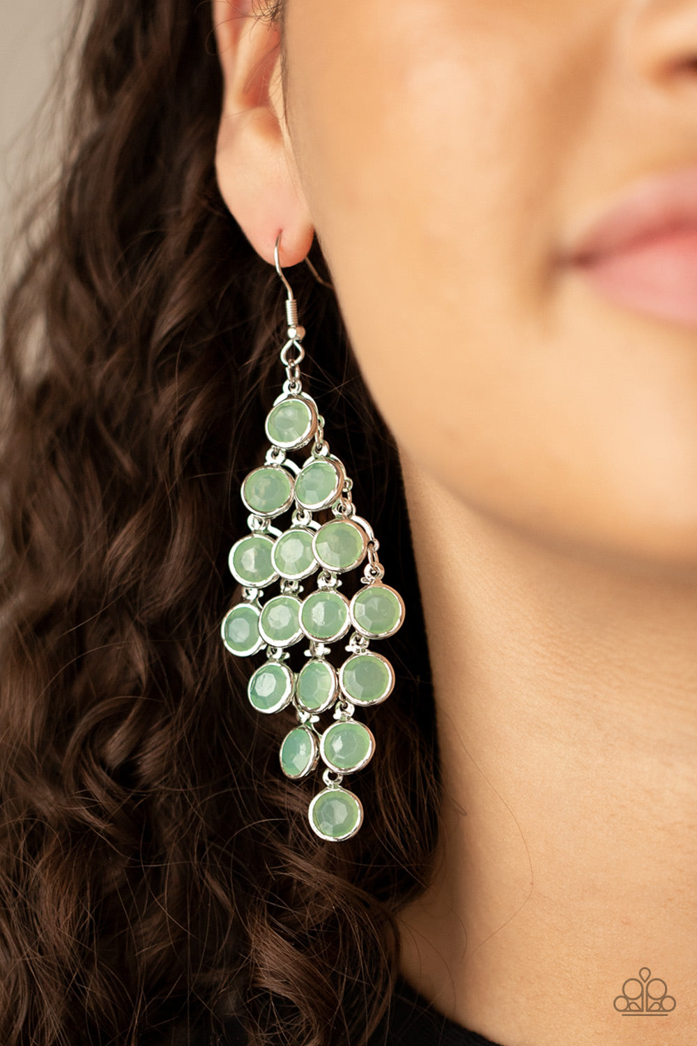 Paparazzi With All DEW Respect - Green Earrings - A Finishing Touch Jewelry