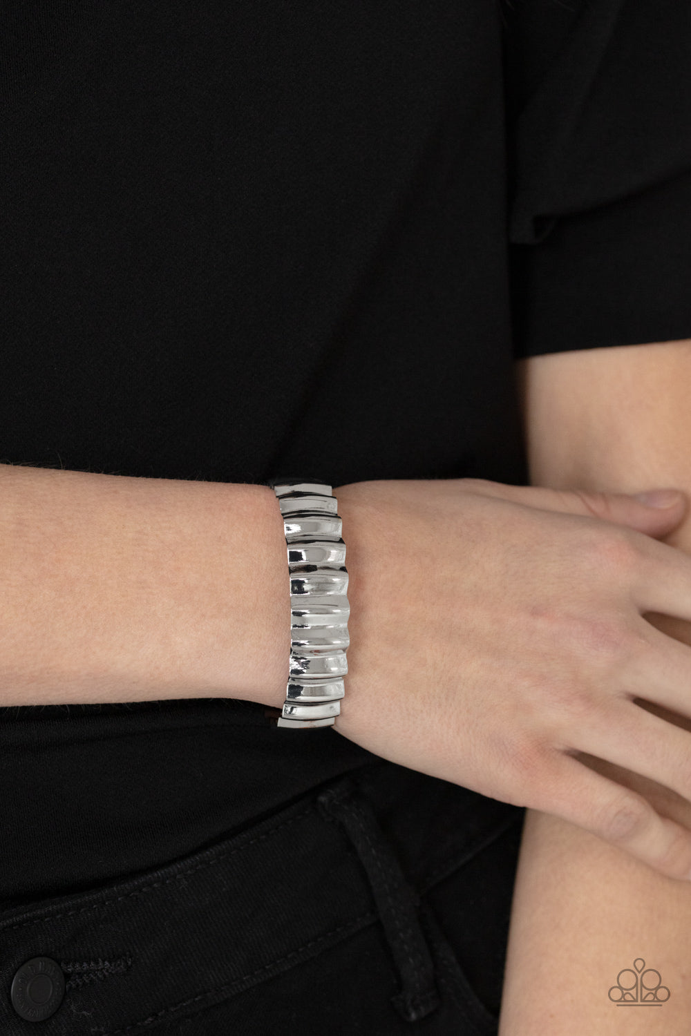 Paparazzi Across The HEIR-Waves - Silver Bracelet - A Finishing Touch Jewelry